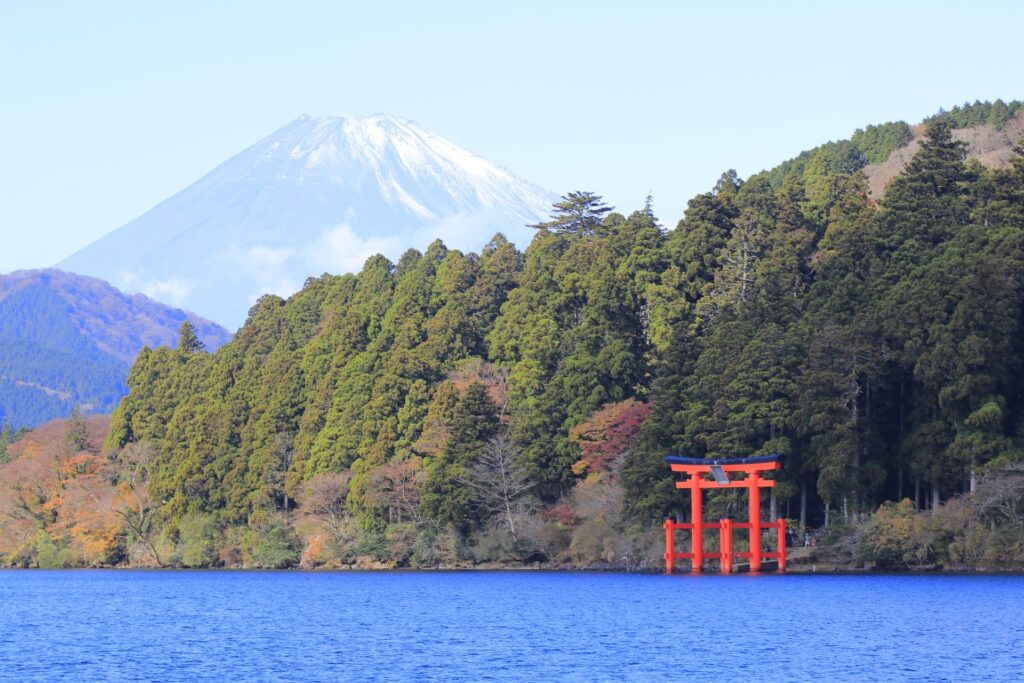 箱根神社鳥居和富士山