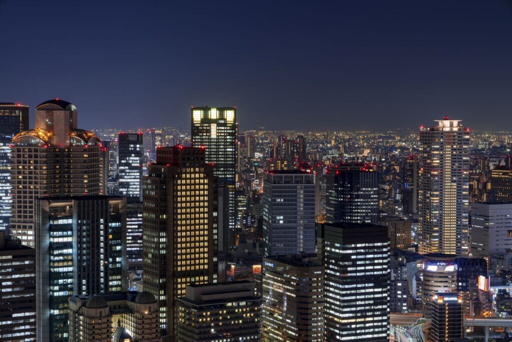 從空中花園展望台眺望大阪夜景